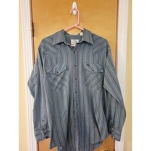 Silver Spur Western Wear Shirt Striped Blue Men's 17-35